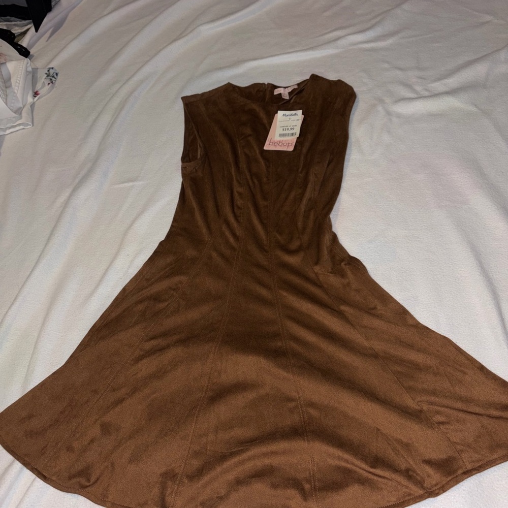 Brown Sleeveless Flare Dress
